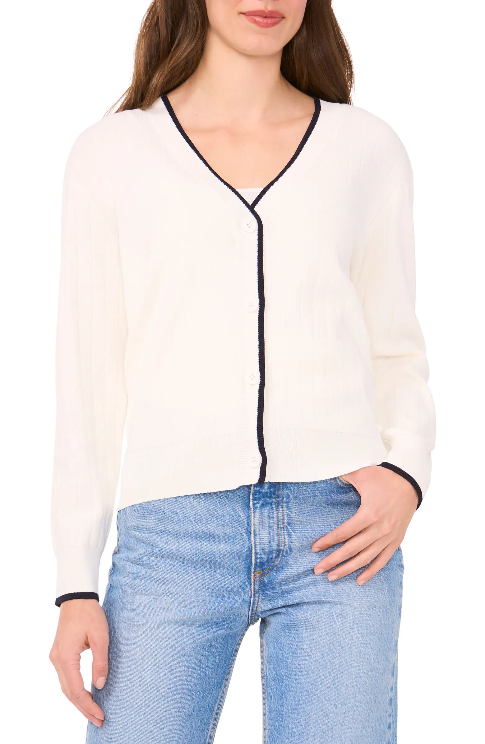 Tipped V-Neck Cardigan | Nordstrom