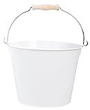 Esschert Design USA White Metal Bucket with Wood Handle (RD23) | Amazon (US)