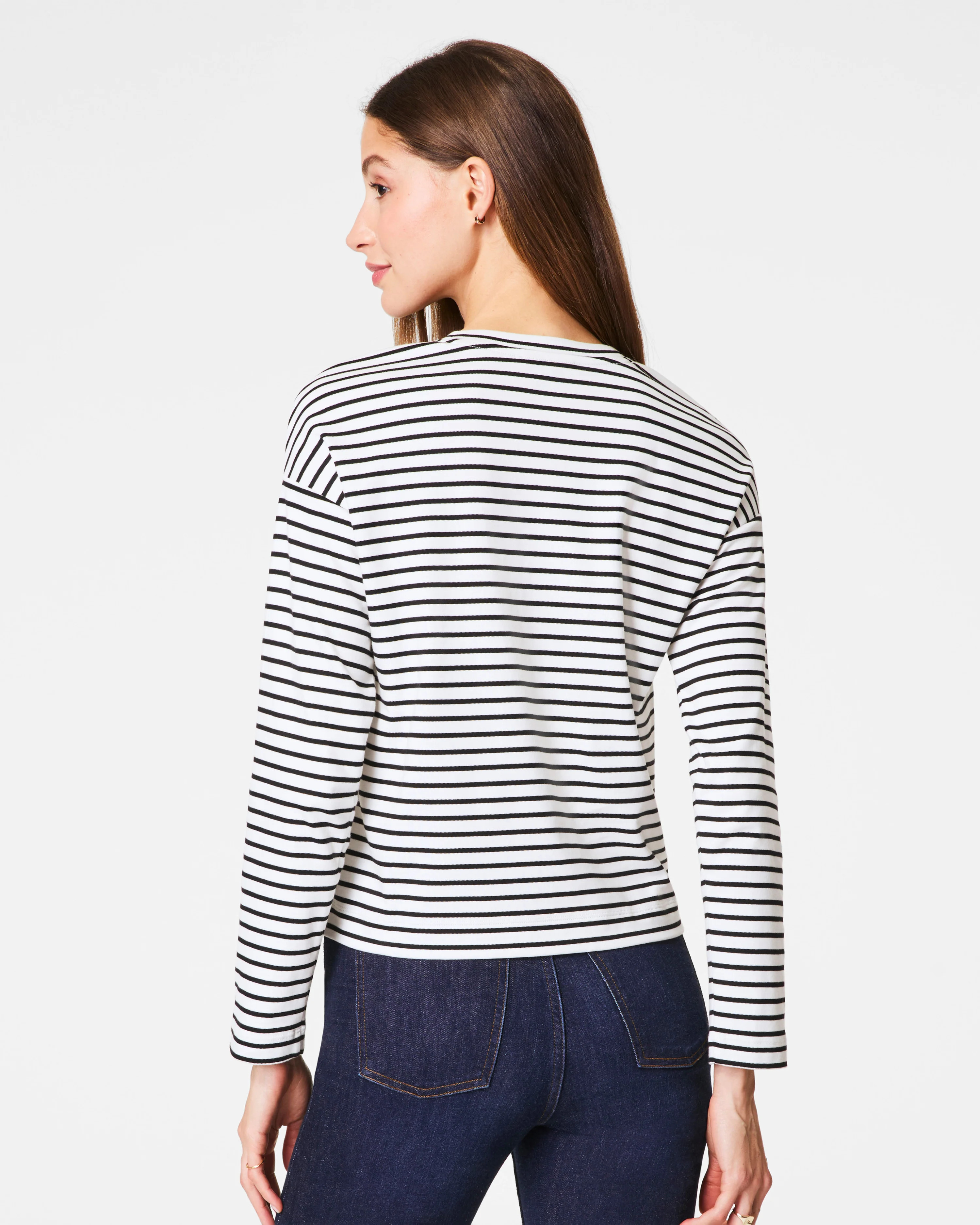 Cotton Long Sleeve Crewneck Top | Spanx