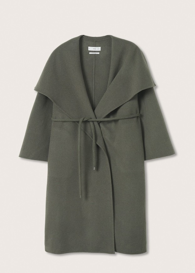 Woolen coat with belt | MANGO (US)