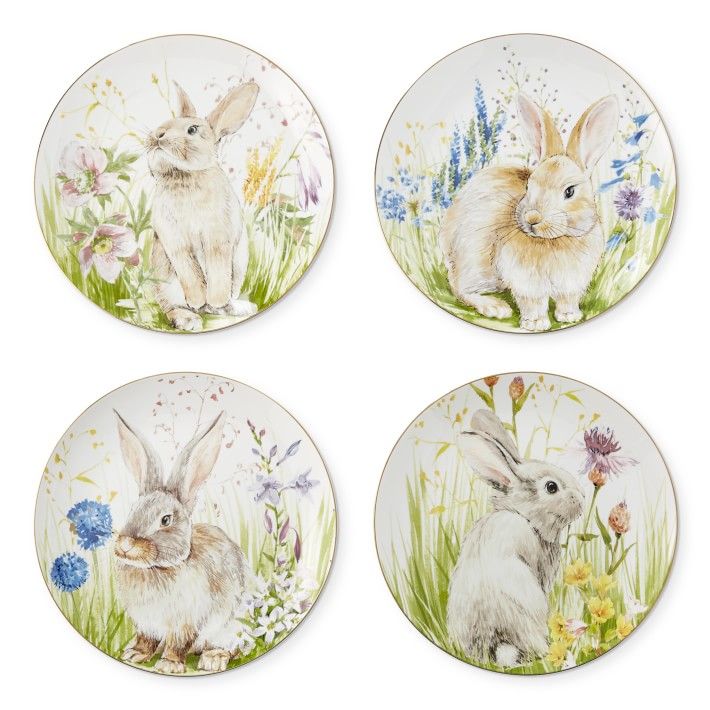 Floral Meadow Mixed Salad Plates, Set of 4 | Williams-Sonoma