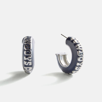 NFL Enamel Hoop Earrings - Dallas Cowboys | BaubleBar