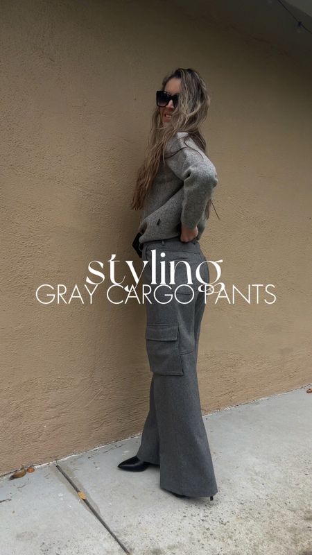 Gray wool cargo pants  ARE WOOL BLEND / true to size /  
Black puffer long coat with hood is oversized / i sized down to xs

I’m 5’5” 122 lbs 

Camel coatigan cardigan is oversized. Wearing XS

#LTKSeasonal #LTKHoliday #LTKVideo