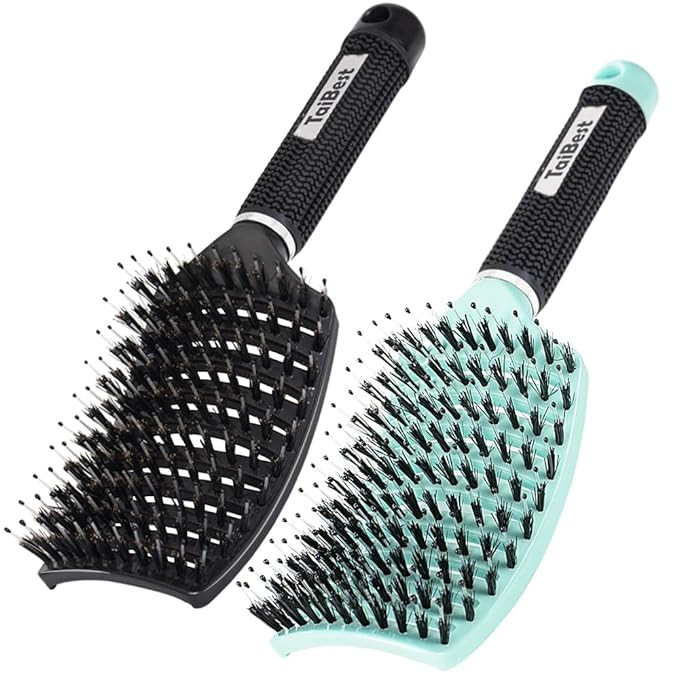 TaiBest Boar Bristle Hair Brush Set - Dry/Wet Hair Brush Detangler for Fine, Thick, Curly Hair - ... | Amazon (US)