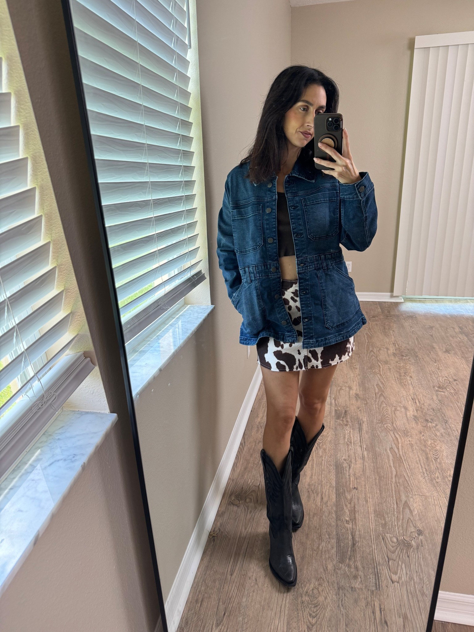 Sized up to a medium in the jacket 
Skirt runs big size down 
Boots true to size 

#LTKFindsUnder50 #LTKStyleTip #LTKShoeCrush