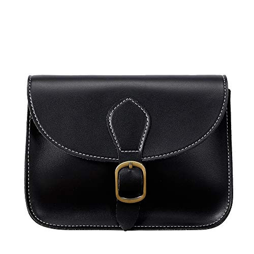 Crossbody Saddle Vegan Leather Bag Small Retro Satchel For Women Vintage Simple Handbag Faux Leat... | Amazon (US)