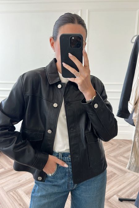 Obsessed with this leather jacket 🖤

#LTKSeasonal #LTKstyletip #LTKFind