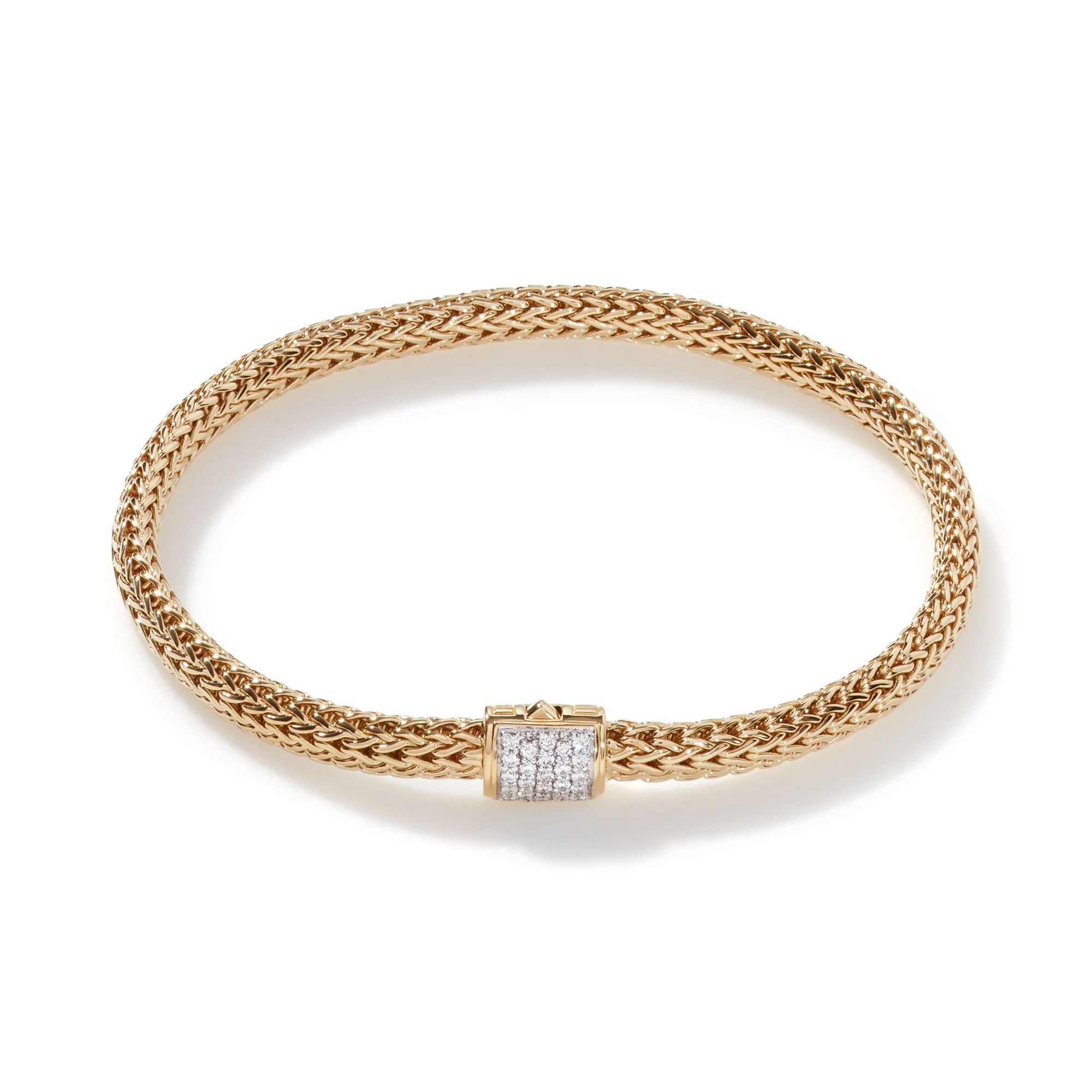 Icon Bracelet, Gold, Diamonds, 5MM | John Hardy