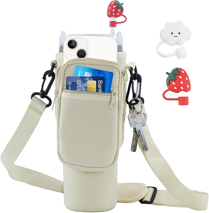 GUTAROR Water Bottle Carrier Bag Compatible with Stanley 30 40oz Tumbler with Handle, Water Bottl... | Amazon (US)