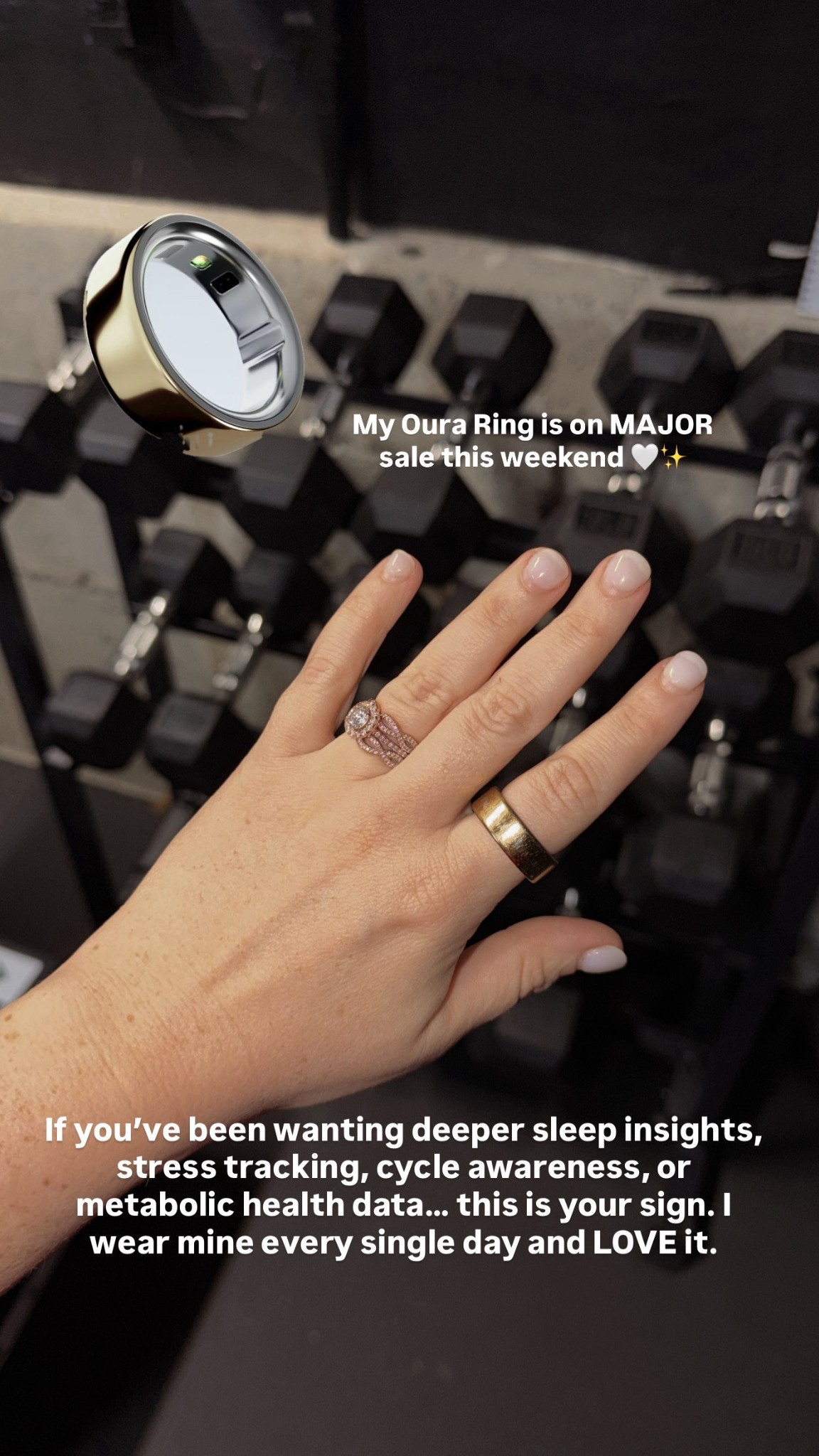 $150 OFF at Target and Walmart this weekend only!! If you’ve been wanting deeper sleep insights, stress tracking, cycle awareness, or metabolic health data… this is your sign. I wear mine every single day and LOVE it.