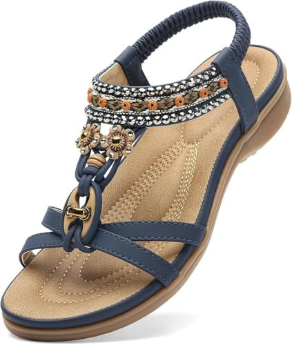 Littleplum Womens Sandals Arch Support Summer Beach Sandals Comfort Walking Shoes Bohemian Flip F... | Amazon (US)