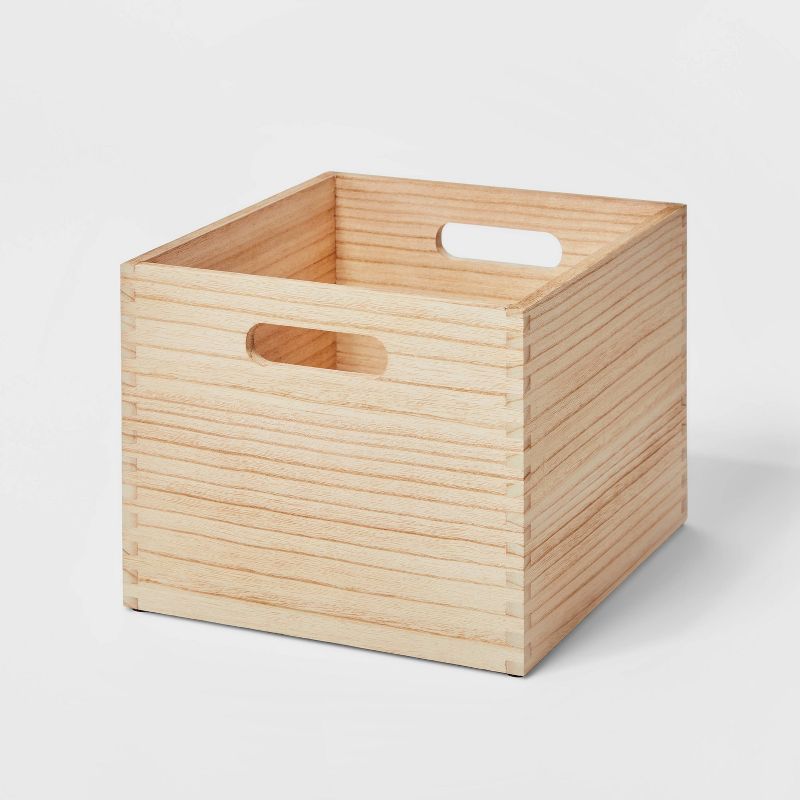 Small Decorative Light Wood Crate Natural - Brightroom™ | Target