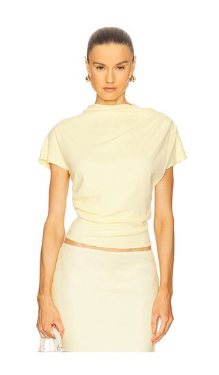 Line & Dot x REVOLVE Walker Draped Top in Lemon. - size L | Revolve Clothing (Global)