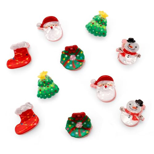10PCS Mini Christmas Hair Claw Clips for Girls,Stocking Stuffer for Toddler Girls,Christmas Girl Gifts Under 10 Dollars,Cute Small Hair Clips Accessories Gifts for Girl Xmas Gift for Women | Amazon (US)