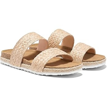 Coutgo Womens Slides Sandals Open Toe Slip On Platform Sandals Footbed Summer Beach Shoes | Amazon (US)