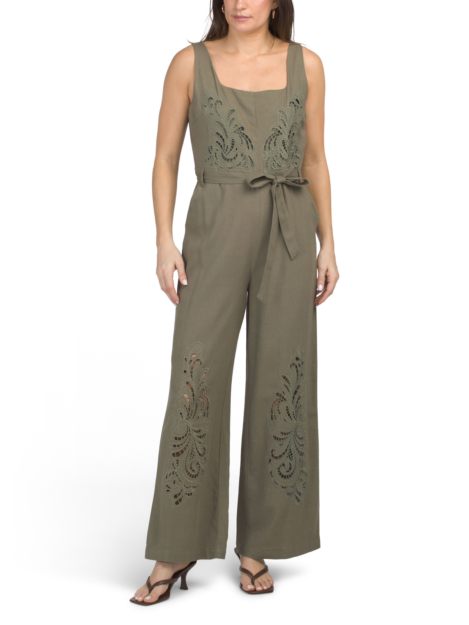 Linen Blend Embroidered Jumpsuit | Jumpsuits & Rompers | Marshalls | Marshalls