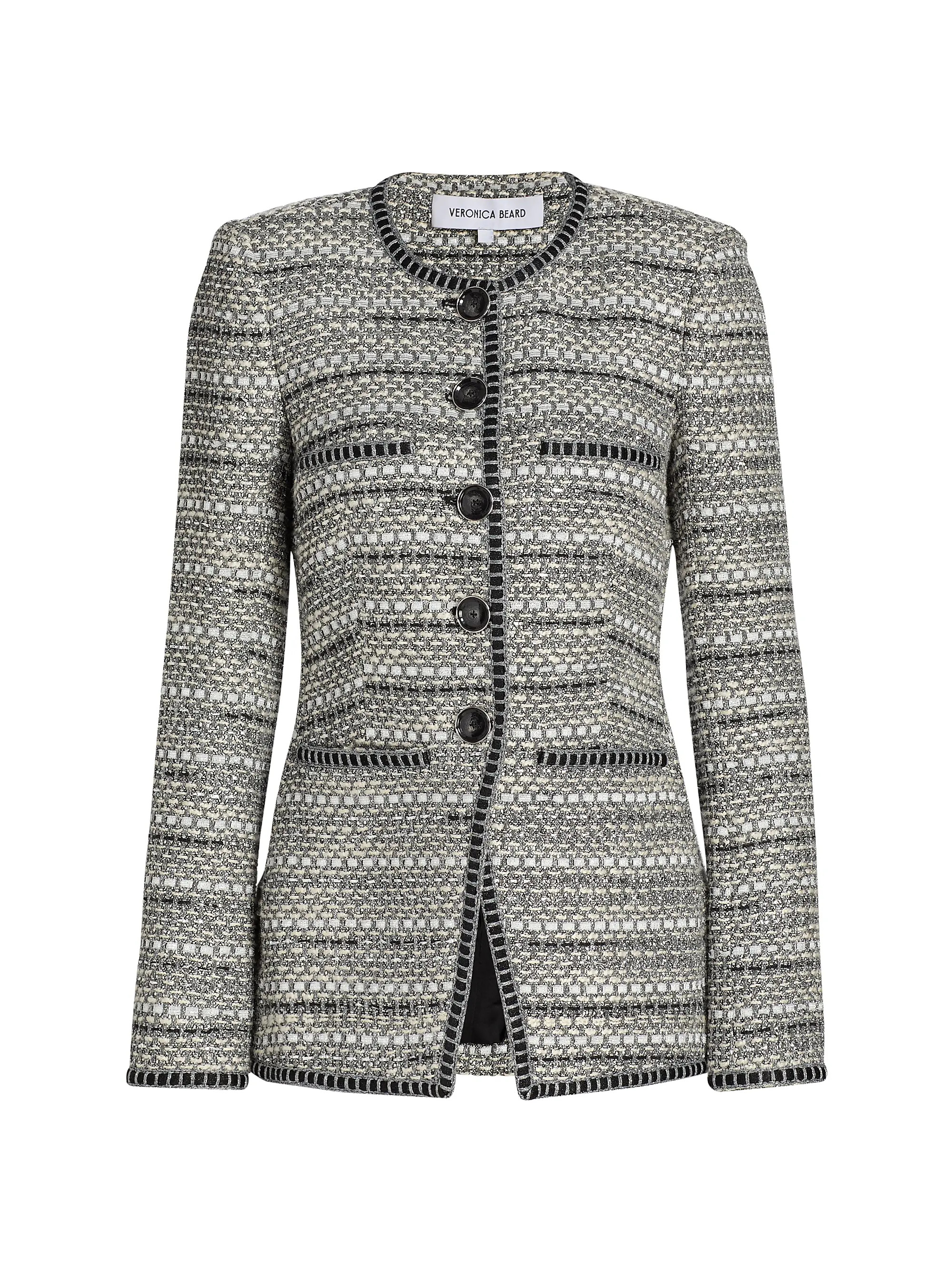 Alessia Shimmer Cotton-Blend Jacket | Saks Fifth Avenue
