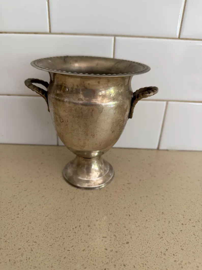 Small Vintage Silver Plated Trophy Style Urn/Planter/Container | Etsy (Global)
