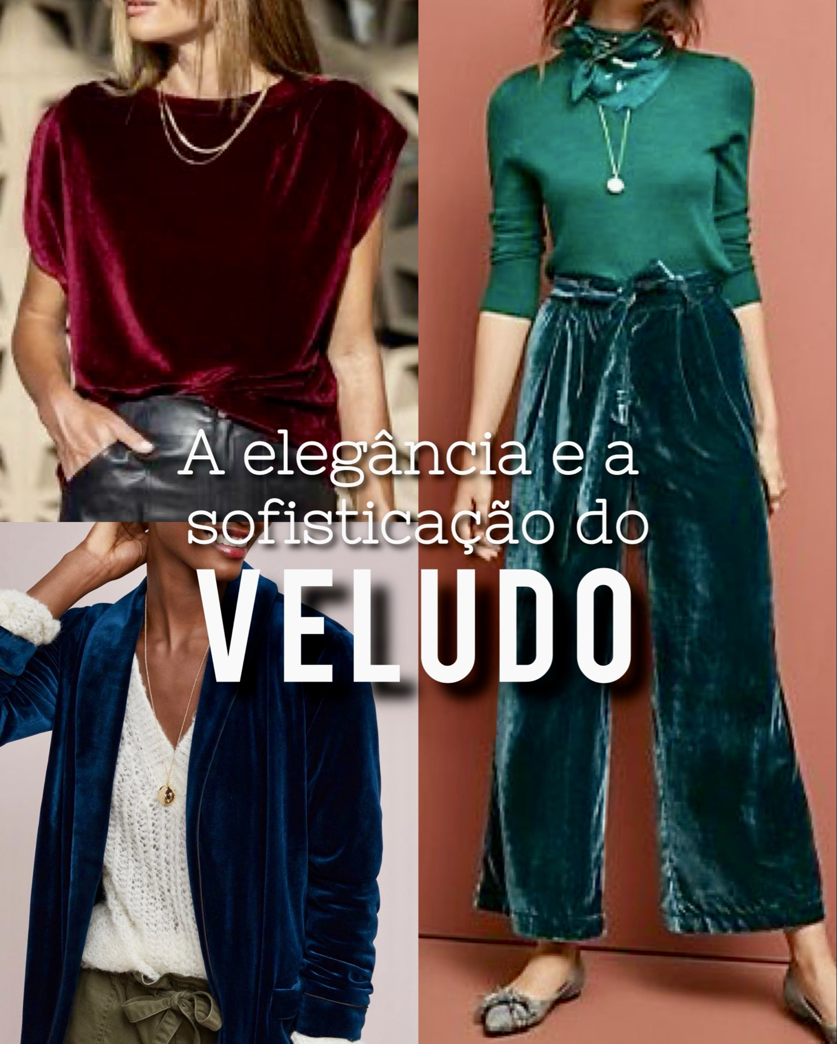 Você tem alguma peça de veludo? 
Então aproveite que ele está de volta aos holofotes da moda. Mas alguma vez ele deixou de estar? Não!

O veludo é um tecido atemporal, elegantíssimo e excelente para os dias mais frescos.

Apesar de ser mais encorpado, ele possui diferentes texturas e modelos. 
Por isso você pode usá-lo de diversas formas.

Os mais conhecidos são:

1- O tradicional, que é mais encorpado e fica ótimo para casacos, blazers, saias e vestidos retos, calças e coletes.

2- O veludo cotelê, que possui finas e delicadas “listras”. E é uma boa opção para os mesmos modelos, porém com uma textura mais leve. Ele tem um leve ar retrô e Boho.

3- E por último temos o veludo molhado. Ele  possui um  certo “brilho”, às vezes quase acetinado. É bem molinho e mais fino. Ele fica muito bem em vestidos e saias amplas, blusas, calças mais largas como pantalonas etc.. 

Embora todos os modelos sejam lindos…  
Seguem 2 sugestões para investir em peças de veludo:

1- Um blazer em tons fechados como o marrom, marinho, vinho ou verde musgo. 

2- Uma saia reta, não muito justa na cor preta.

Mais algumas dicas extras:

1- Evite peças justas que marquem o seu corpo. Especialmente no veludo molhado. Isso pode adicionar volume e “engordar visualmente”.

2- Lembre-se de que o veludo é um tecido chamativo, então deixe-o ser o destaque do seu look. Use-o com peças básicas. Evite estampas e muitos acessórios que possam “brigar” com ele.

3- Sempre busque por modelos que valorizem o seu biotipo.

Agora aproveite essas inspirações para montar looks lindos. E não se preocupe em investir numa linda roupa em veludo. Se forem bem cuidadas, serão sempre elegantes!

#LTKbrasil #LTKlookdetrabalho #LTKdicadeestilo