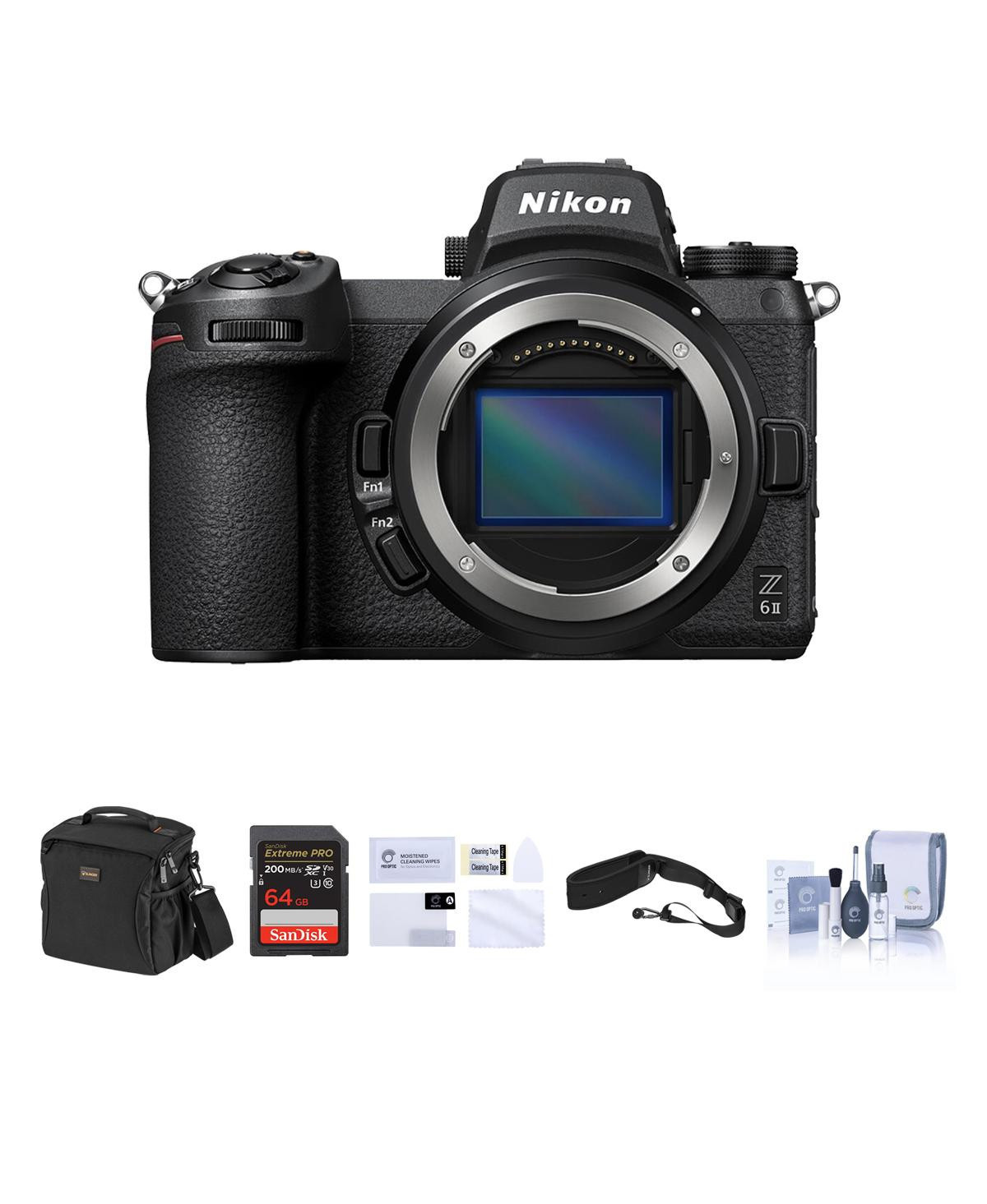 Nikon Z 6II Mirrorless Camera Bundle with 64GB Sd Card, Bag, Screen Protector, Sling Strap, Cleaning Kit - Black | Macy's
