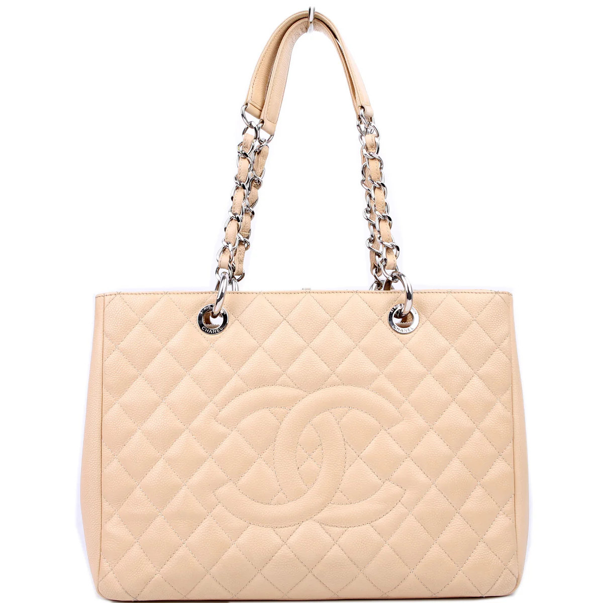 Grand Shopping Tote XL Caviar Beige | Keeks Designer Handbags