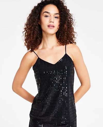 Women's Sequin Strappy Camisole Top | Macy's