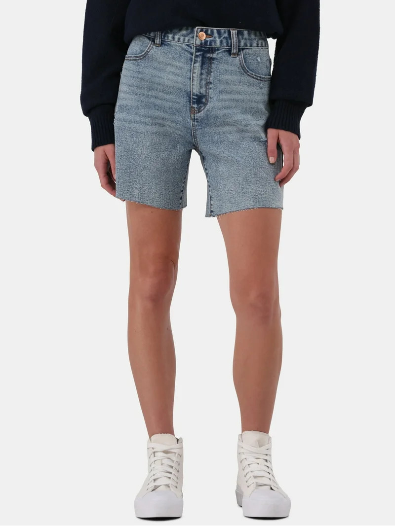 No Boundaries High-Rise Cutoff Jorts, 6” Inseam, Women's | Walmart (US)