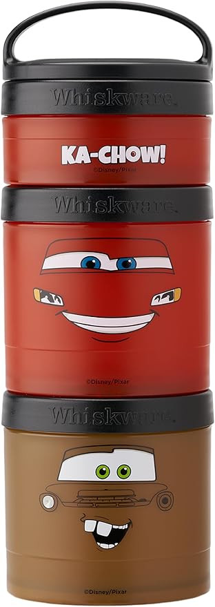 Whiskware Disney Pixar Stackable Snack Containers for Kids and Toddlers, 3 Stackable Snack Cups f... | Amazon (US)