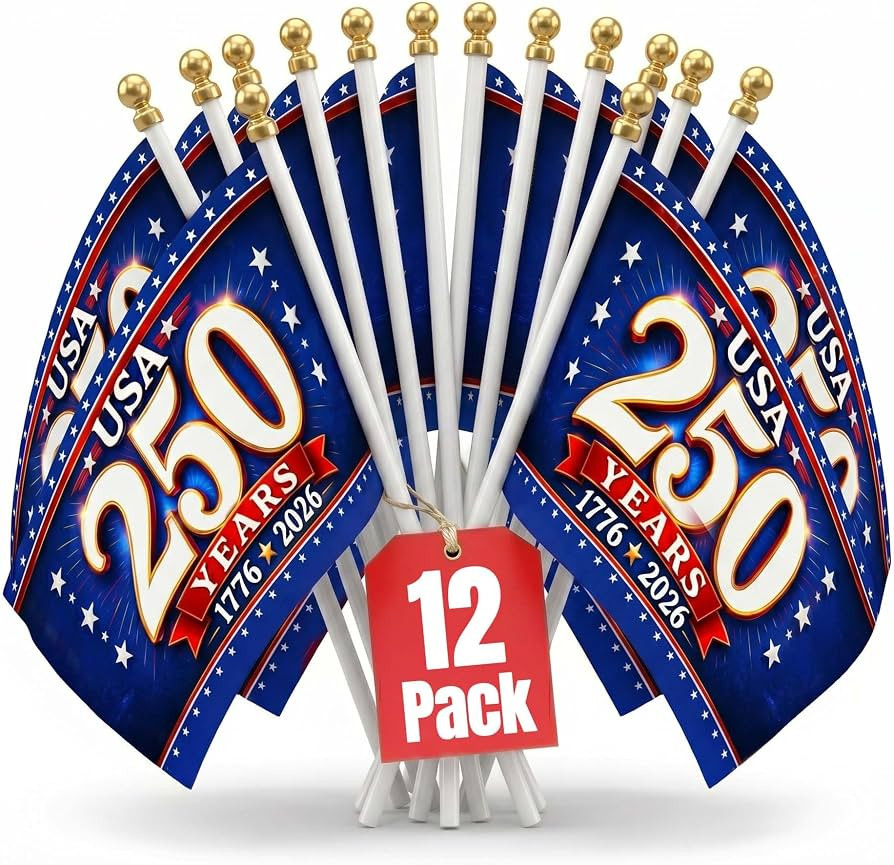 America 250th Anniversary Hand Flag 5x8 Inch - (12 Pack) \u2013 1776 2026 USA Map Royal Blue Mini... | Amazon (US)