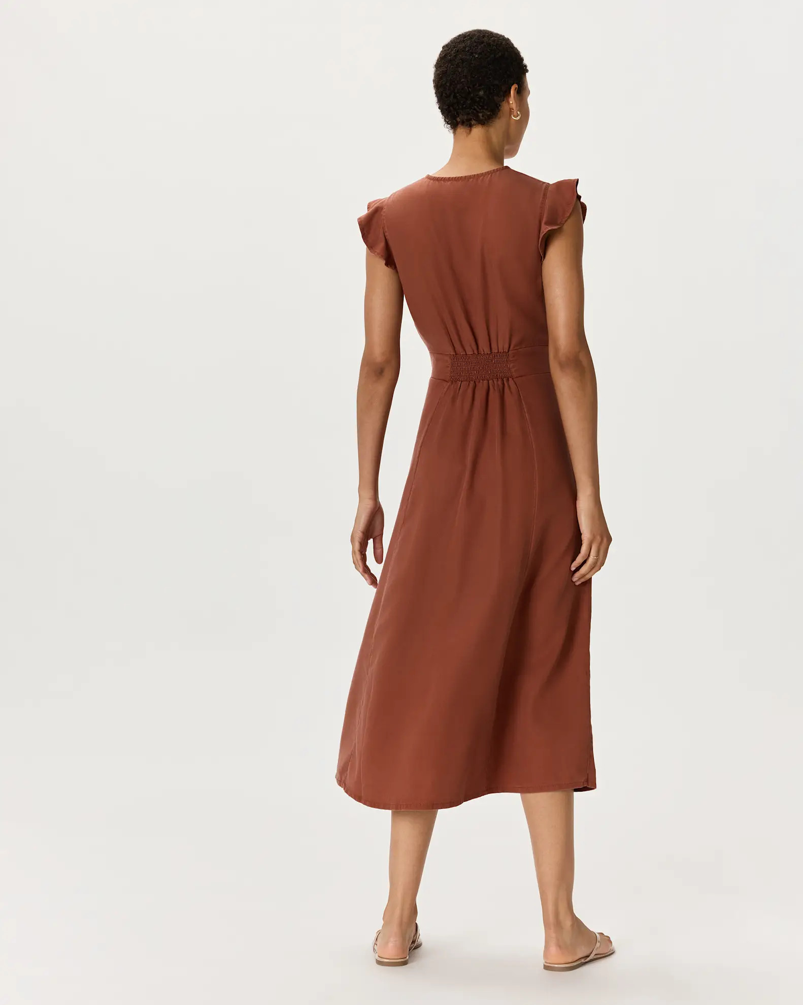 Vintage Wash Tencel Button Front Midi Dress | Quince