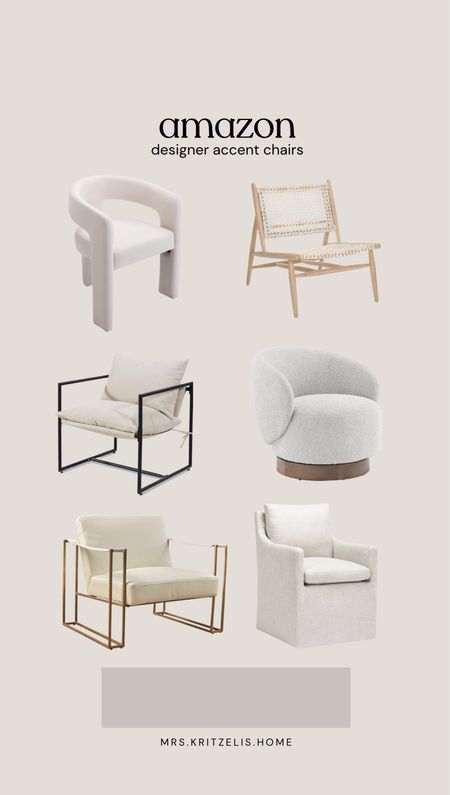 Designer accent chairs, all from Amazon.





Designer accent chairs, nook chairs, living room chairs, bedroom chairs, Amazon furniture 

#LTKHome #LTKStyleTip