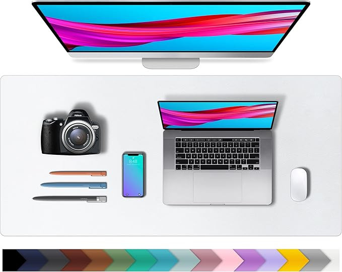 Leather Desk Pad Protector,Mouse Pad,Office Desk Mat, Non-Slip PU Leather Desk Blotter,Laptop Des... | Amazon (US)