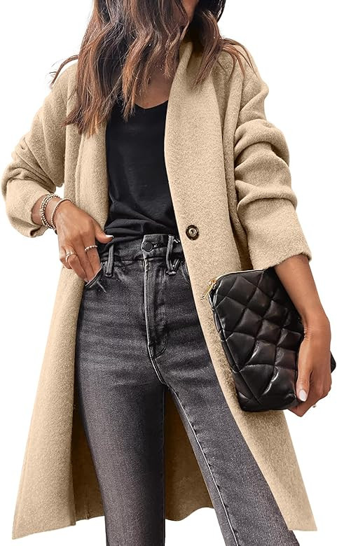 Prinbara Womens Fuzzy Cardigan Open Front Long Sleeve Single Button Fleece Sweaters Jacket Trendy... | Amazon (US)