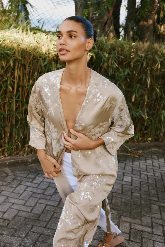SEQUIN KIMONO COAT | Zara US