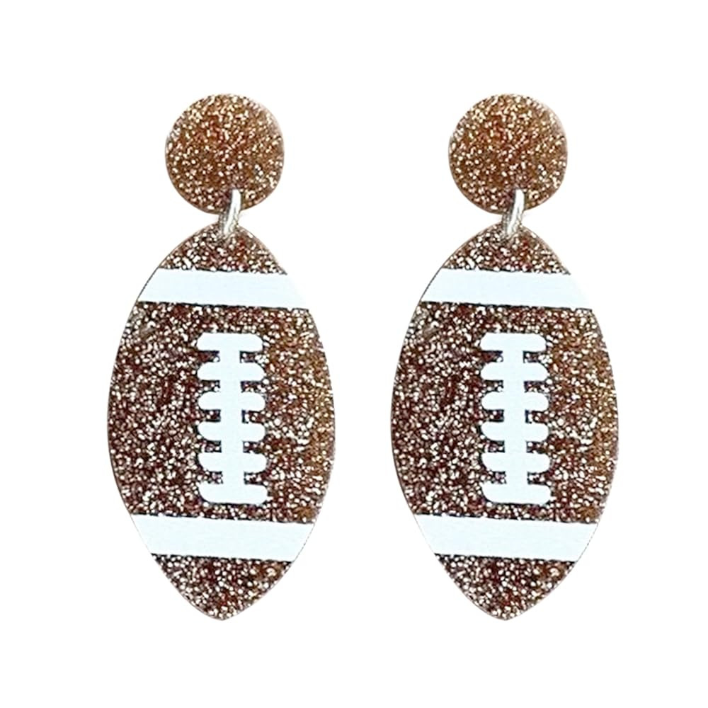 Football Dangle Earrings Punk Football Sports Earrings Rhinestones Rugby Earrings Football Jewelr... | Amazon (US)