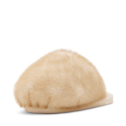 Steve Madden Women's Poof Slipper, Natural, 7 | Amazon (US)