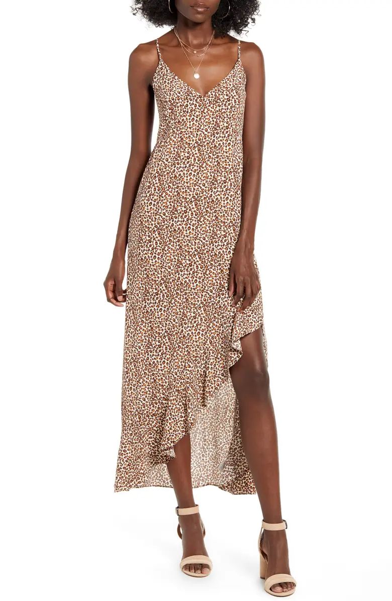 Leopard Print Ruffle Trim Dress | Nordstrom