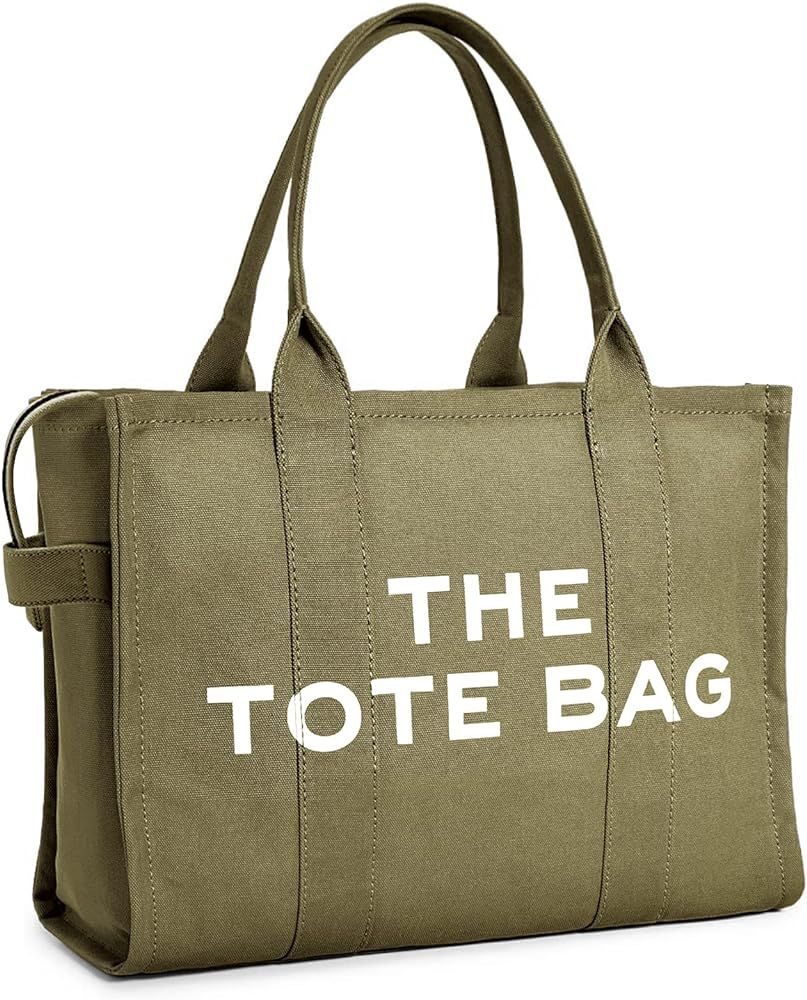 MATSUBA Tote Bags for Women Handbag Tote Purse with Zipper Canvas Crossbody Bag, Premium Quality, De | Amazon (US)