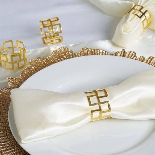 Efavormart Striking Gold Plated Aluminum Napkin Rings for Place Settings Wedding Receptions Dinne... | Walmart (US)