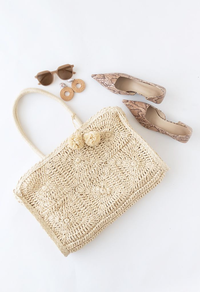 Floral Woven Straw Shoulder Bag | Chicwish