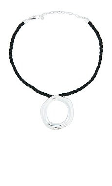 Ettika Open Circle Silk Necklace in Black & Silver from Revolve.com | Revolve Clothing (Global)