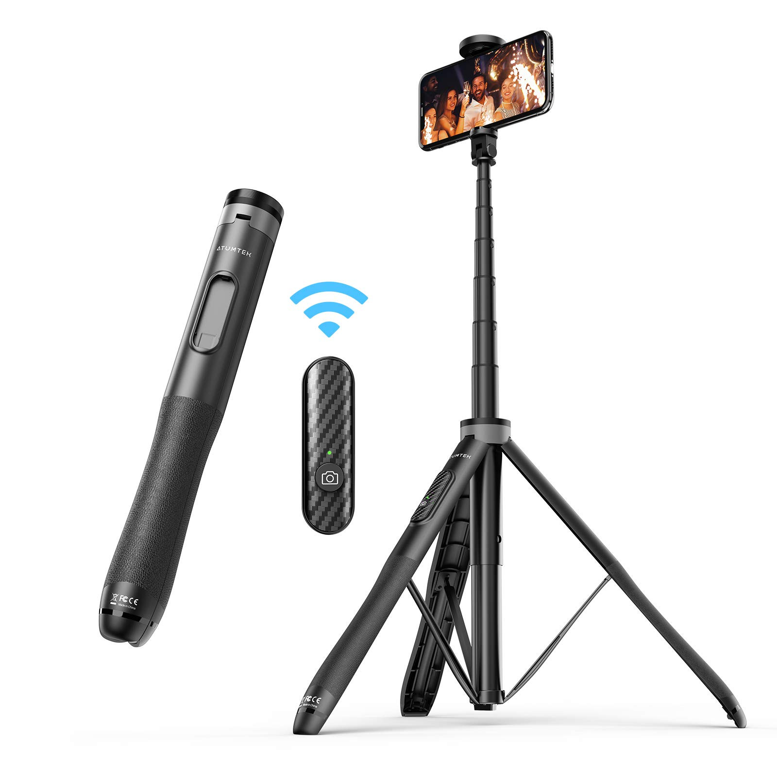 ATUMTEK 51" Selfie Stick Tripod, All in One Extendable Phone Tripod Stand with Bluetooth Remote 3... | Amazon (US)