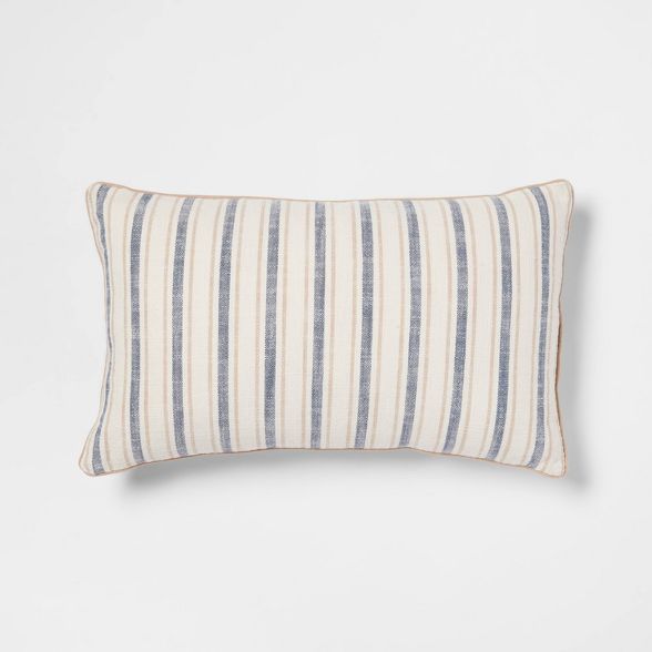 Woven Striped with Plaid Reverse Throw Pillow - Threshold™ | Target