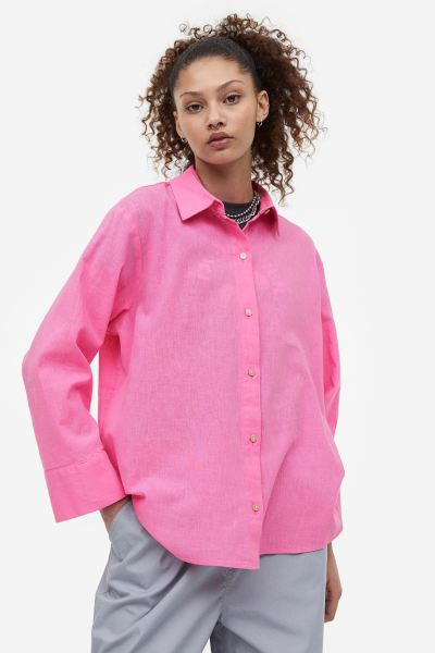 Linen-blend Shirt | H&M (US + CA)