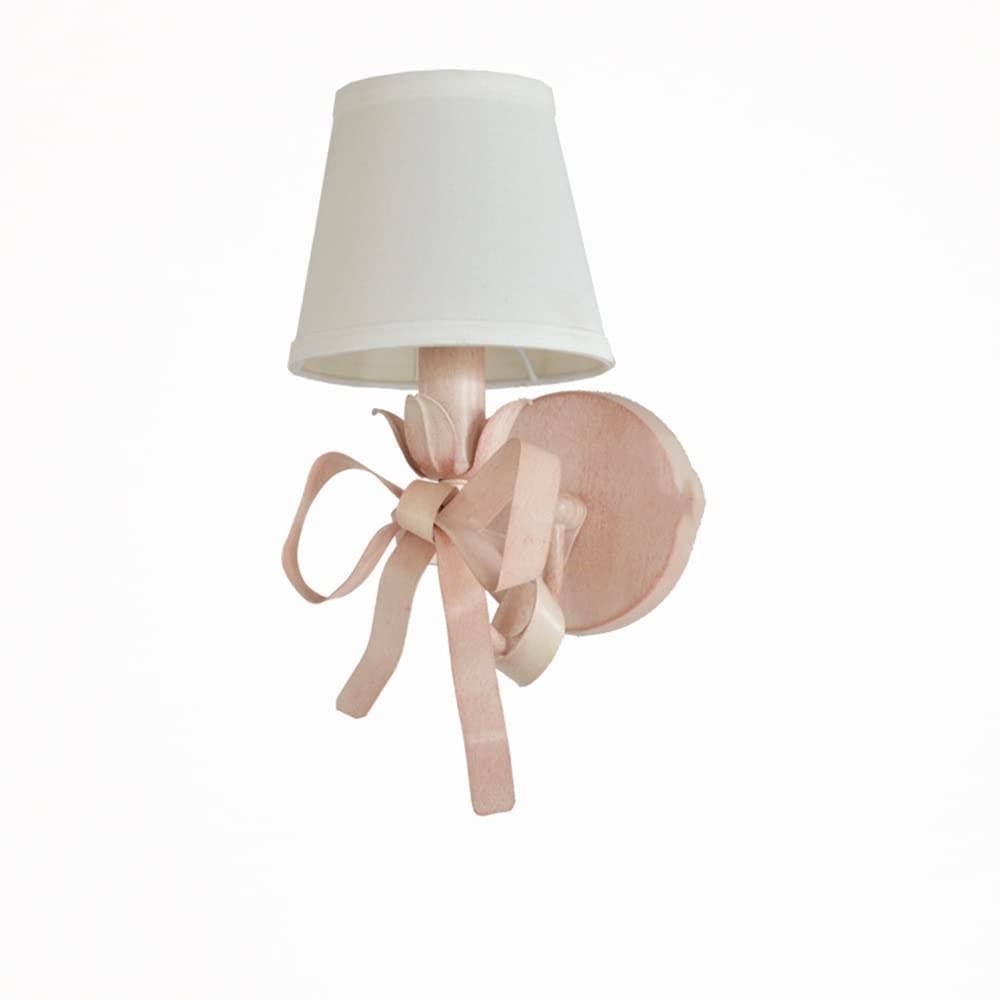 Wall Lamp Wall Sconces Pink Bow Wall Lamp Children's Room Girls Bedroom Wall Light American Creative Wall Lights Single Head Wall Lampshade（Pink） | Amazon (US)