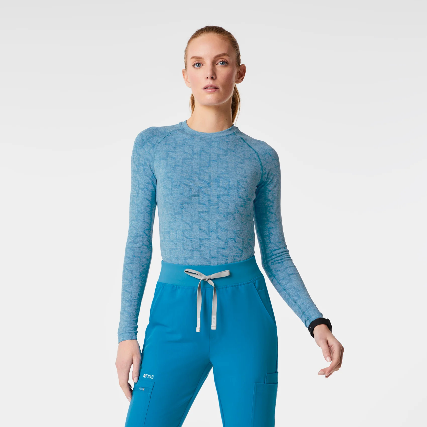 Women’s Salta Logo Seamless Bodysuit - Extreme Blue · FIGS | FIGS