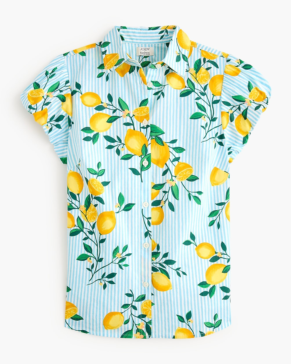 Puff-sleeve button-up top | J.Crew Factory