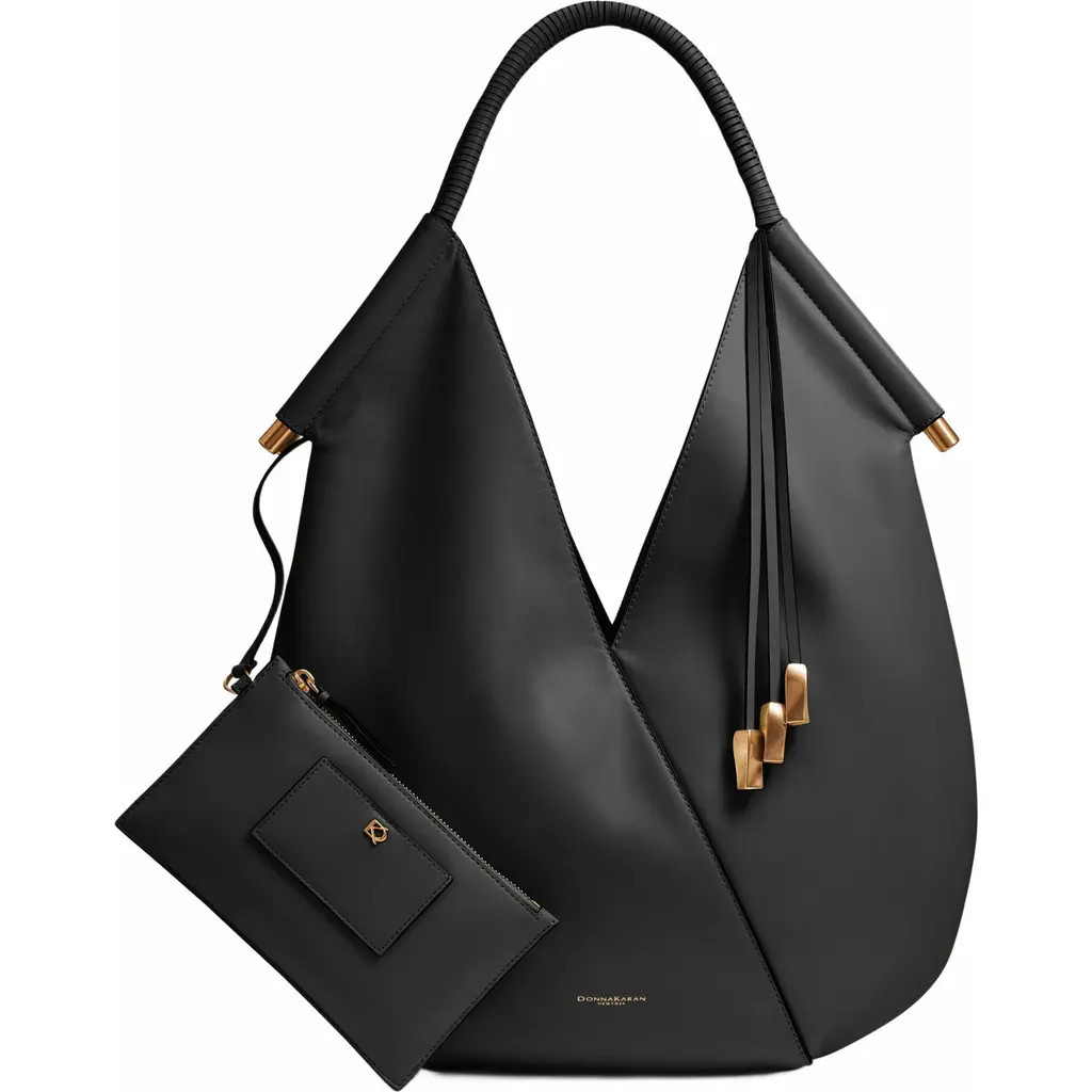 Donna Karan New York Baldwin Large Shoulder Bag in Black/gold at Nordstrom | Nordstrom