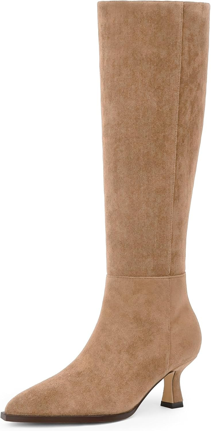 Knee High Boots for Women Kitten Heel Boots | Amazon (US)