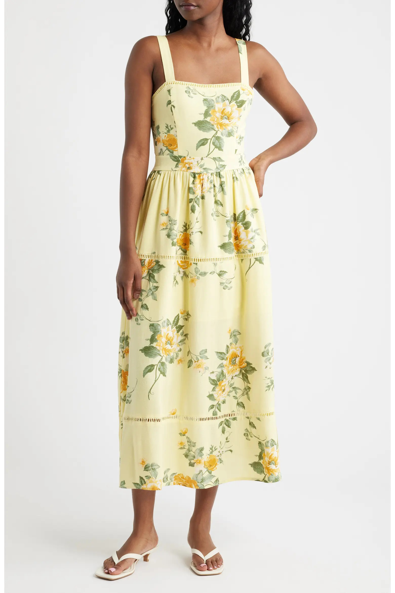 Floral Ladder Stitch Embroidery Sundress (Women) | Nordstrom | Nordstrom